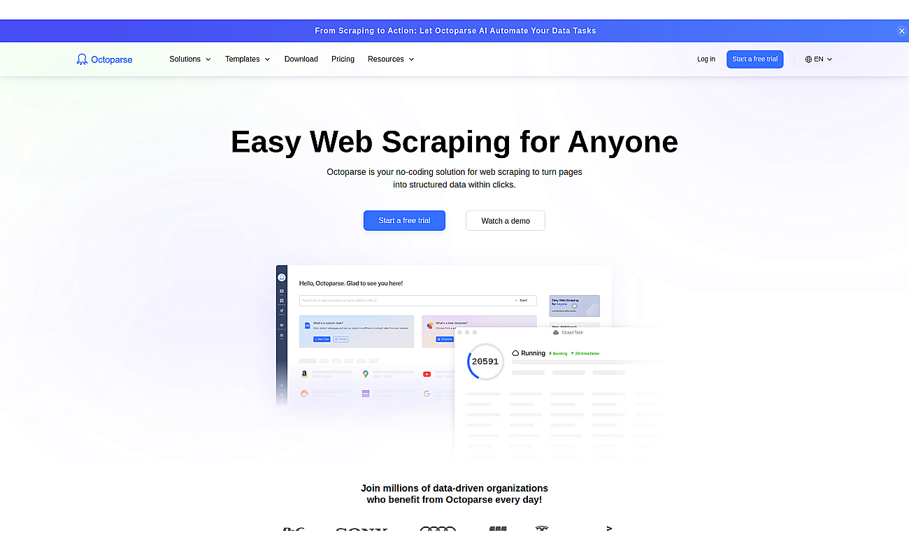 Octoparse screenshot