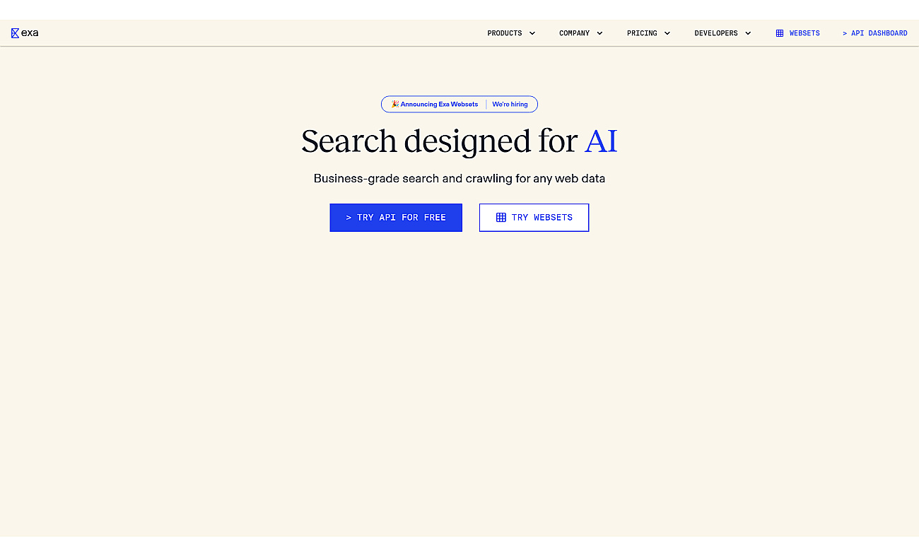 Exa screenshot