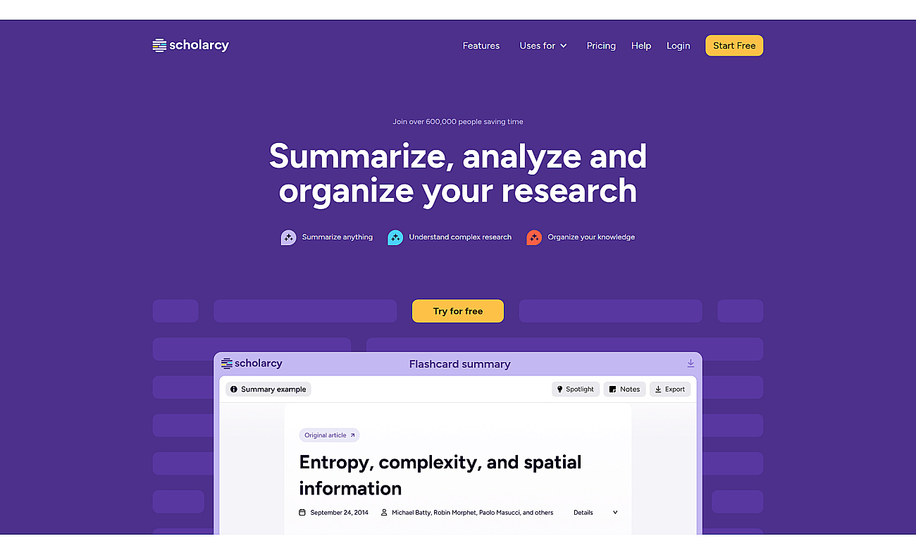 Scholarcy screenshot