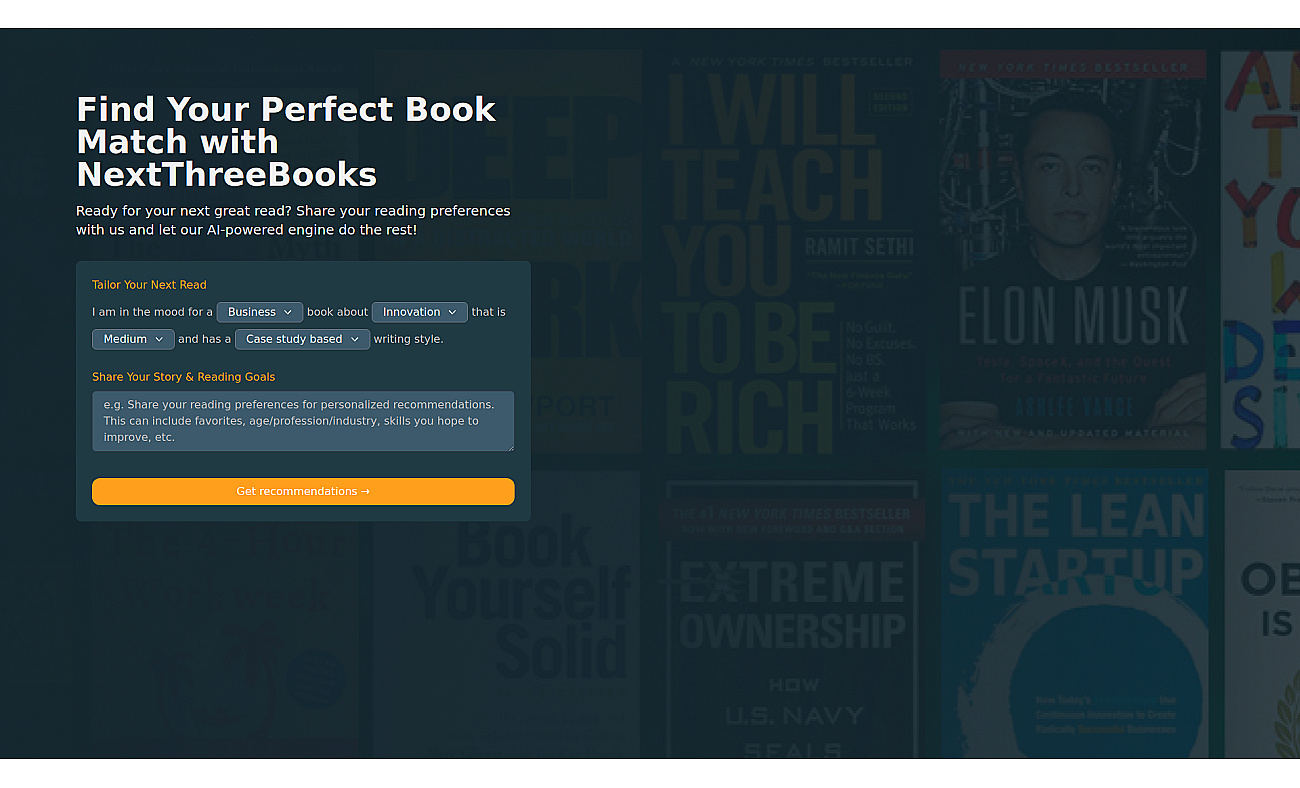 NextThreeBooks screenshot