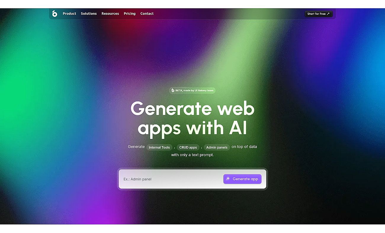 UI Bakery AI Apps screenshot