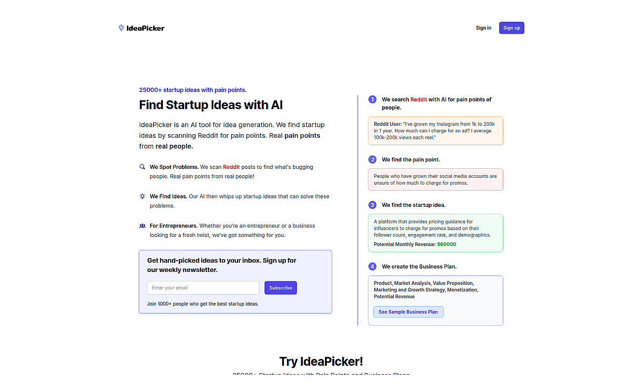 Ideapicker screenshot