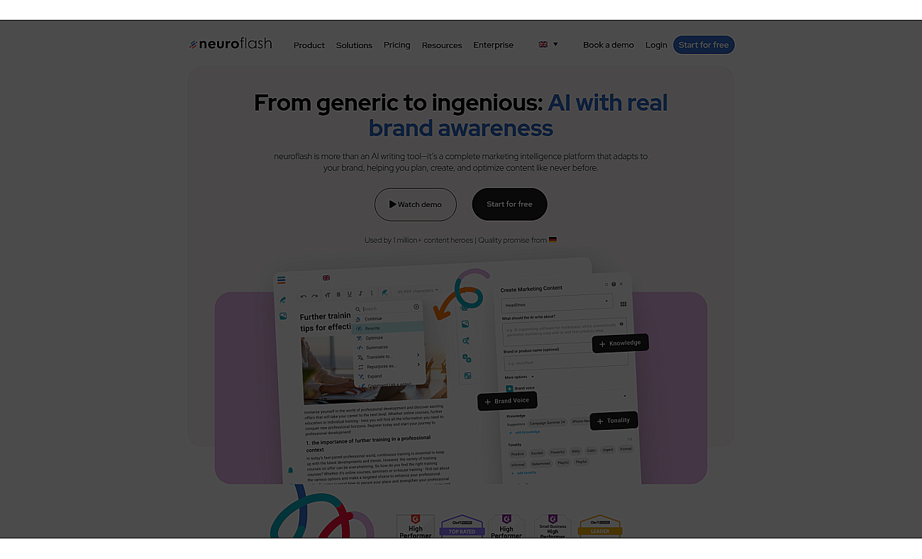 Neuroflash screenshot