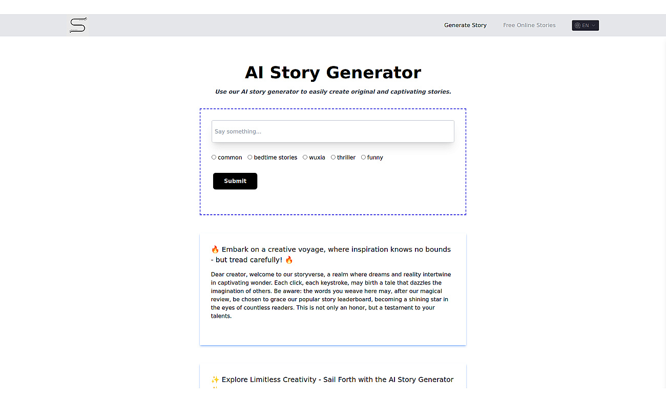 https://ai-storygenerator.net/ screenshot