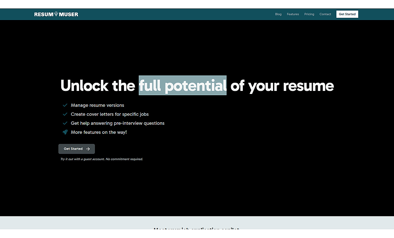 ResumeMuser screenshot