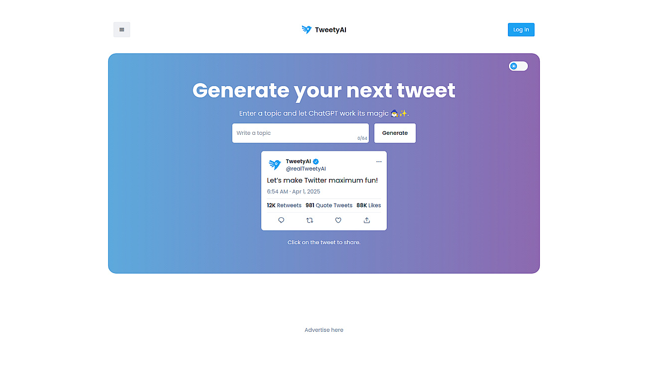 Tweety AI screenshot
