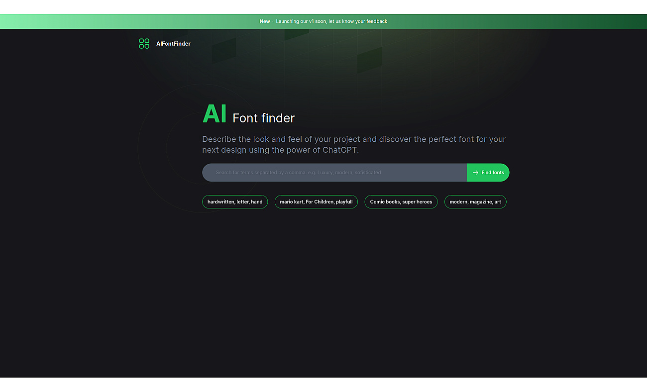 AI Font finder screenshot