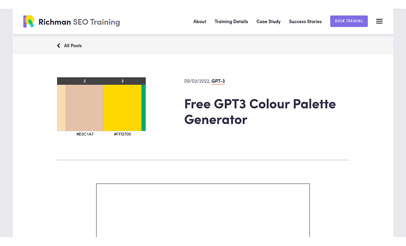 GPT Colour Palette Generator screenshot