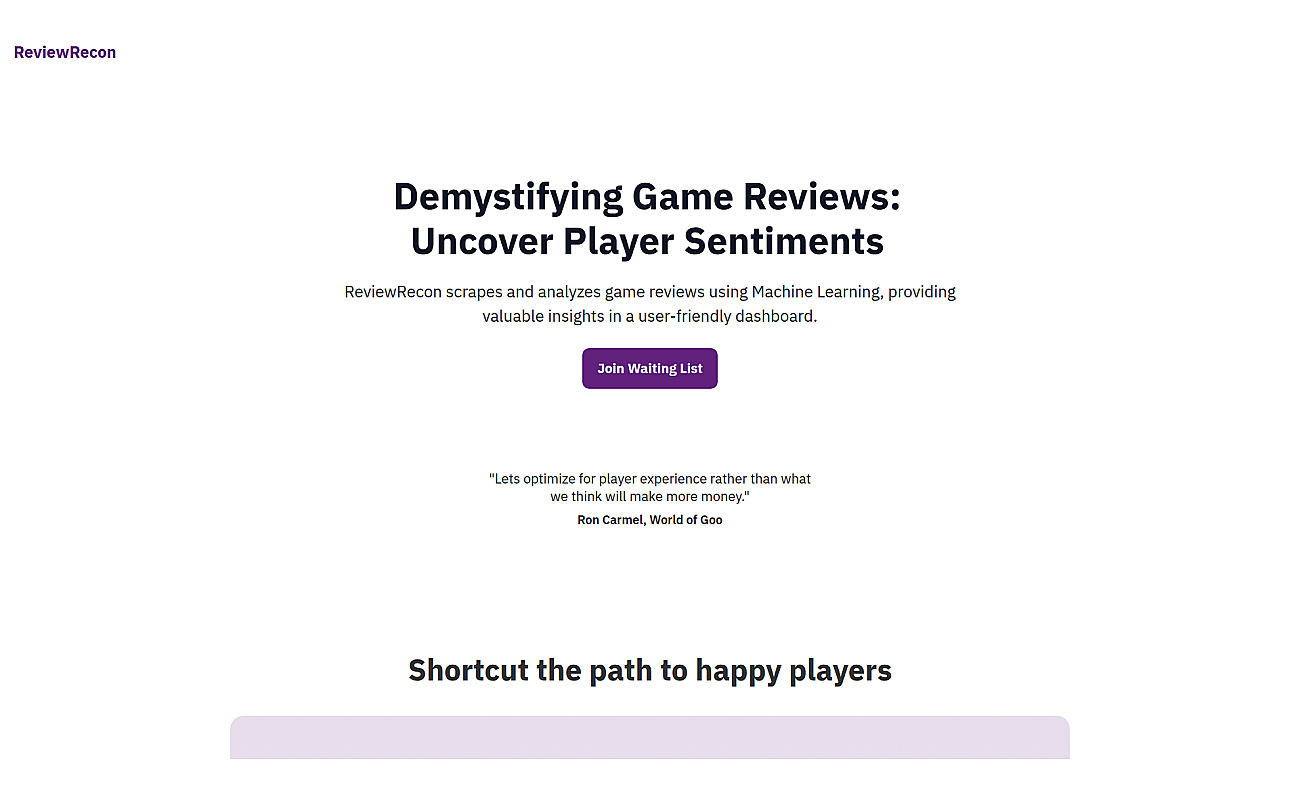 ReviewRecon screenshot