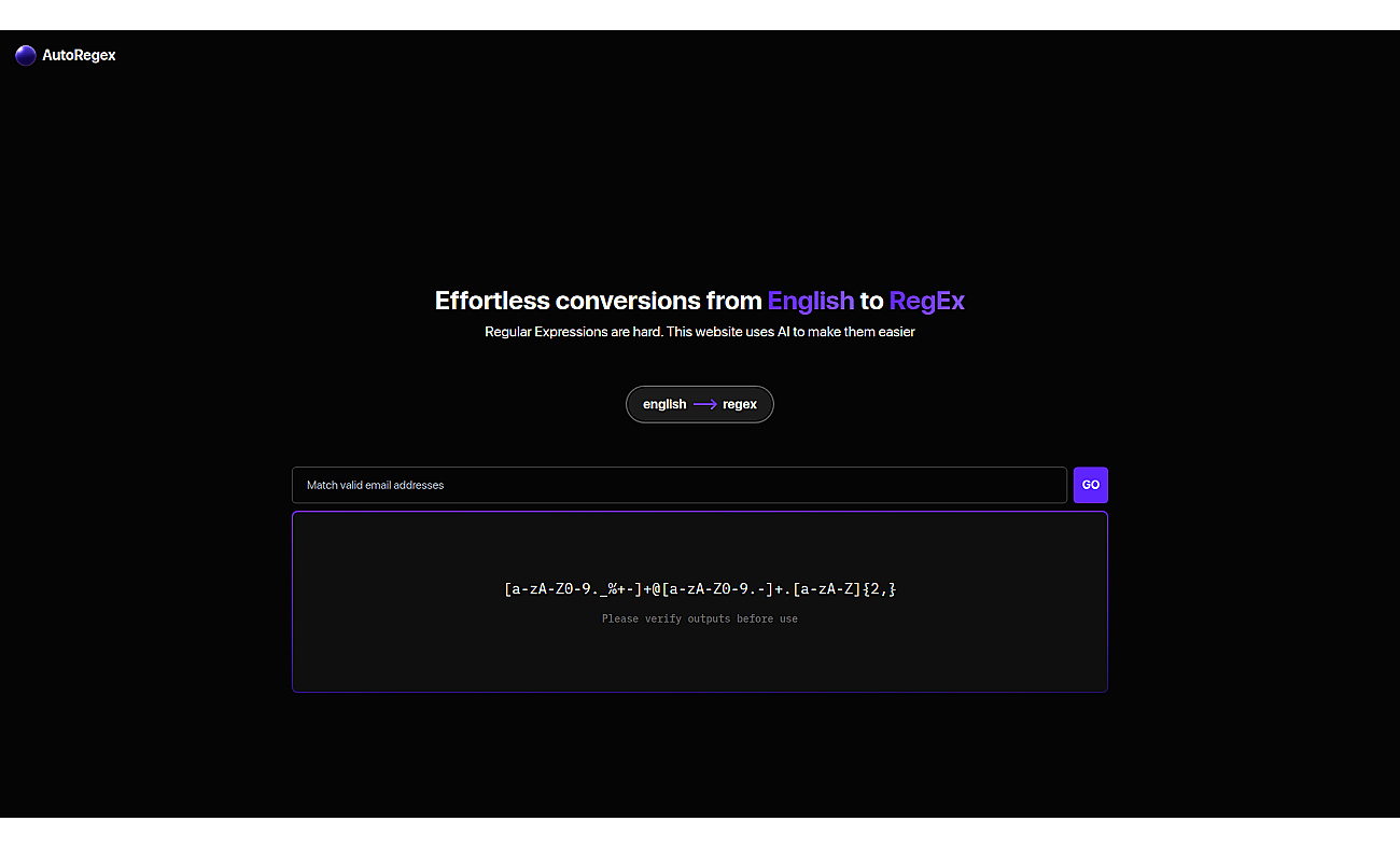 AutoRegex screenshot