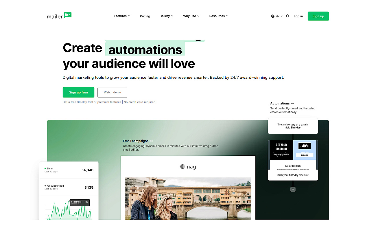 MailerLite screenshot