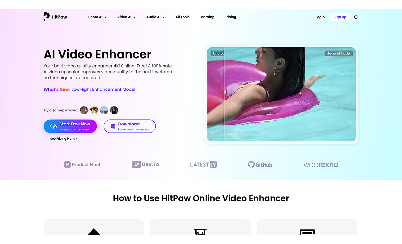 HitPaw Online Video Enhancer screenshot