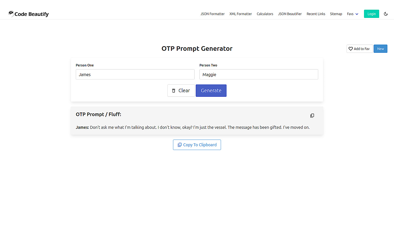 OTP Prompt Generator screenshot