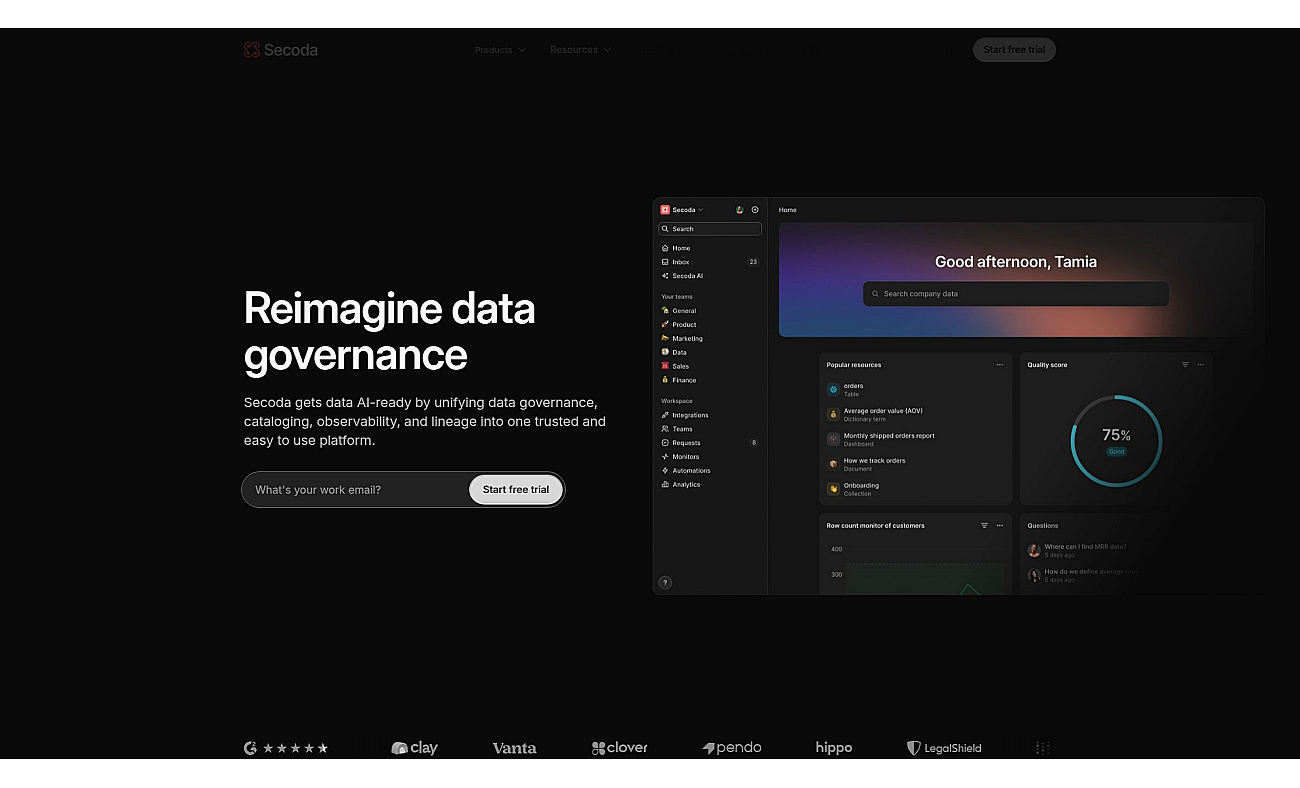 Secoda AI screenshot