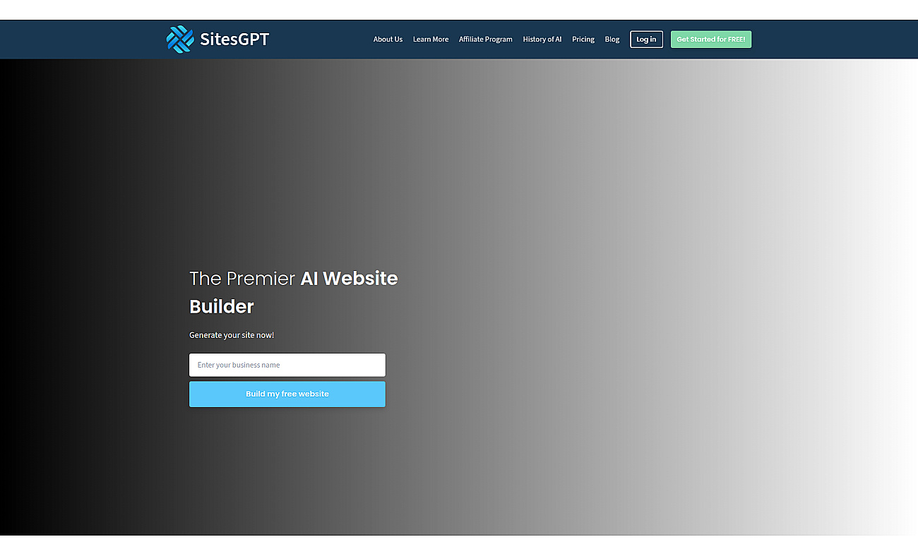 SitesGPT.com screenshot
