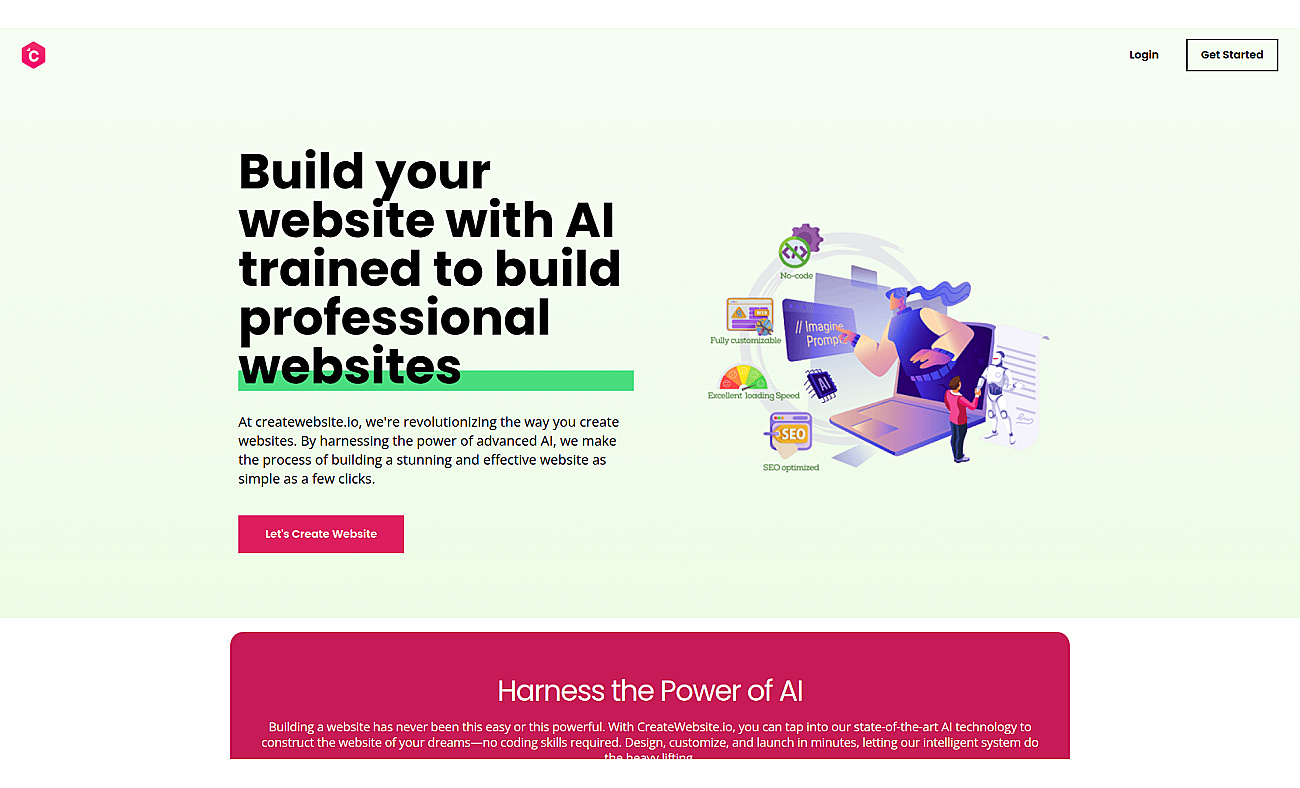 createwebsite.io screenshot