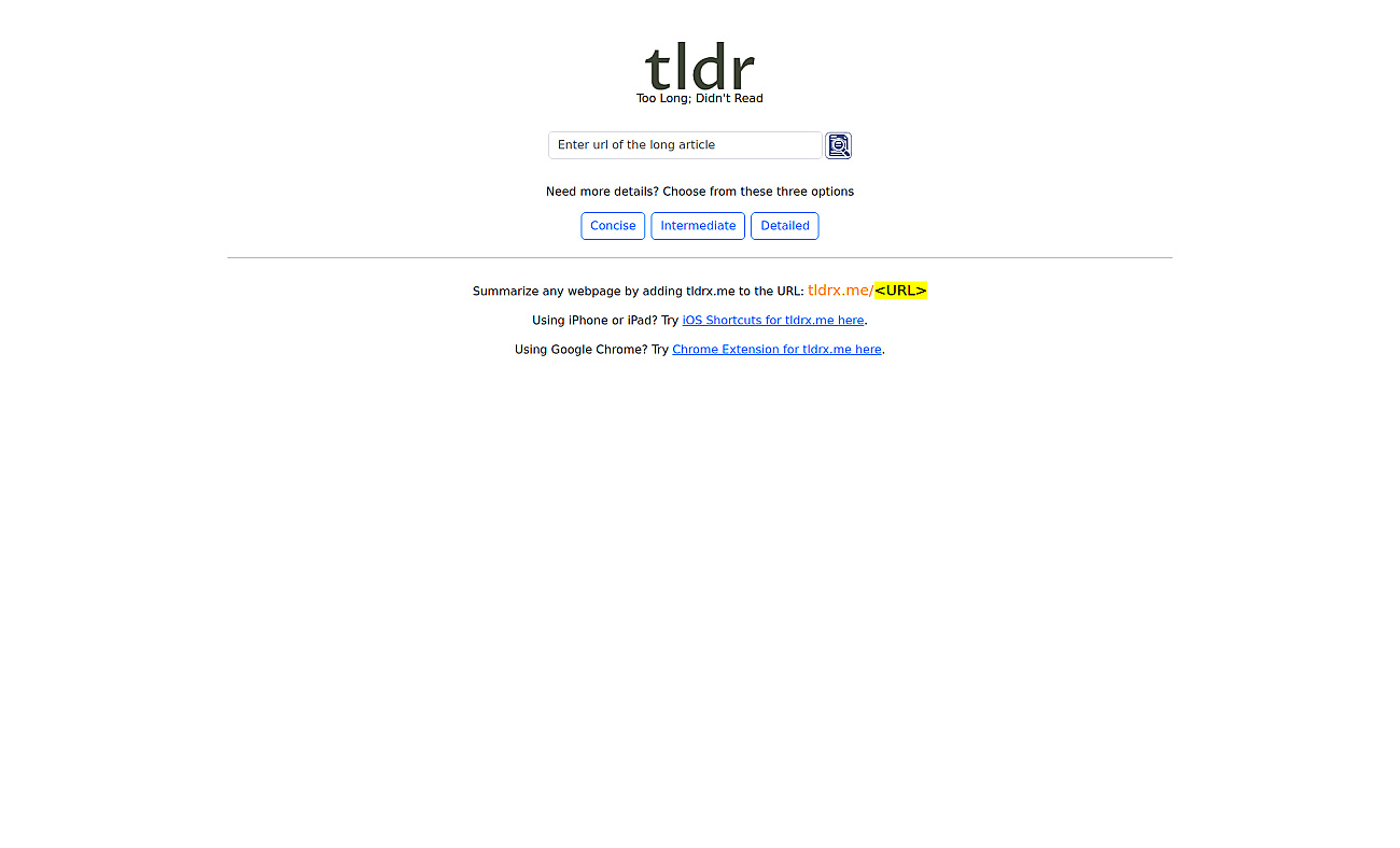 TLDRX screenshot