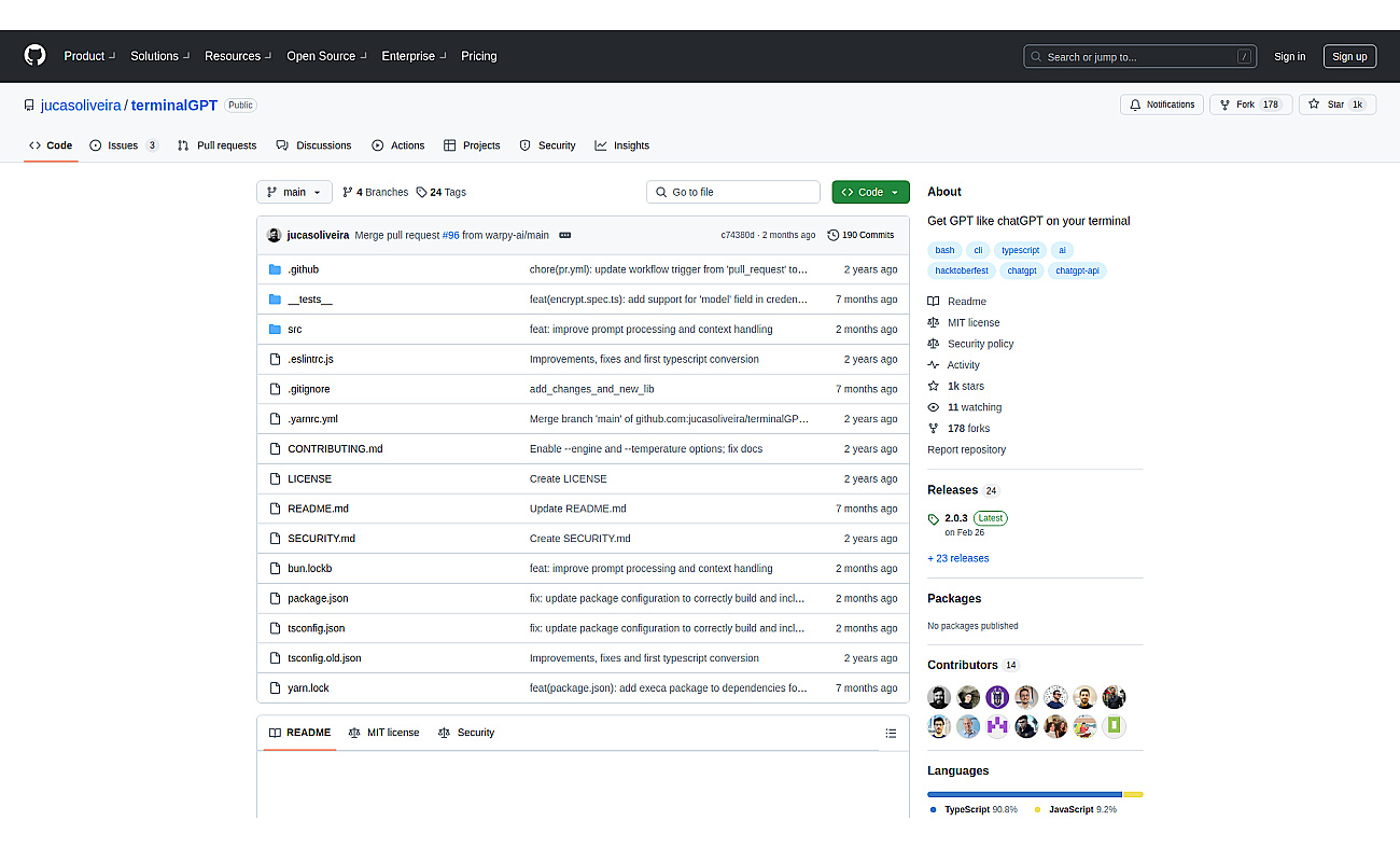 chatGPT on your terminal screenshot