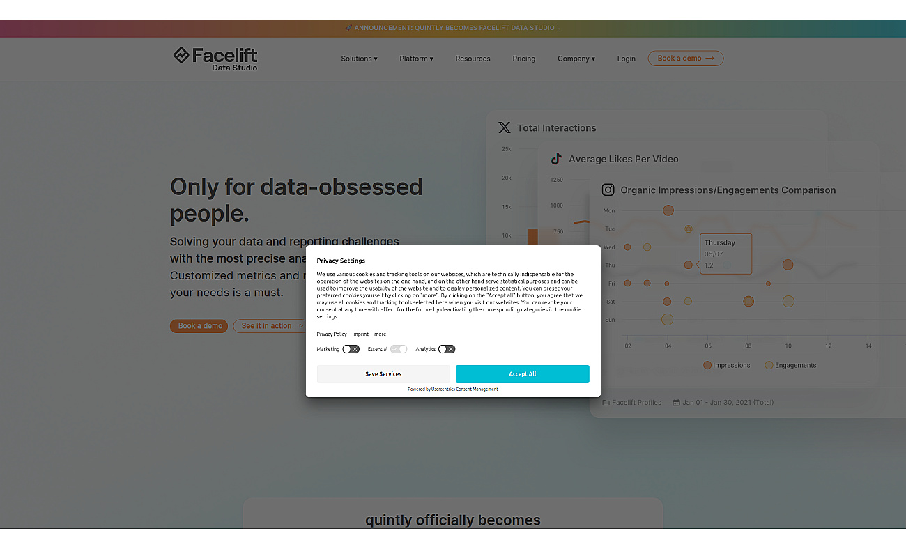Quintly screenshot