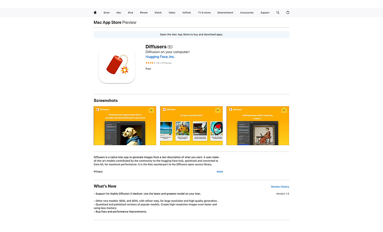 Diffusers screenshot