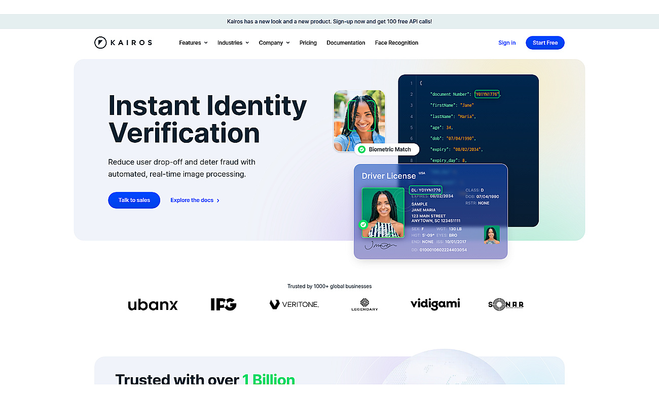 Kairos Facial Recognition screenshot