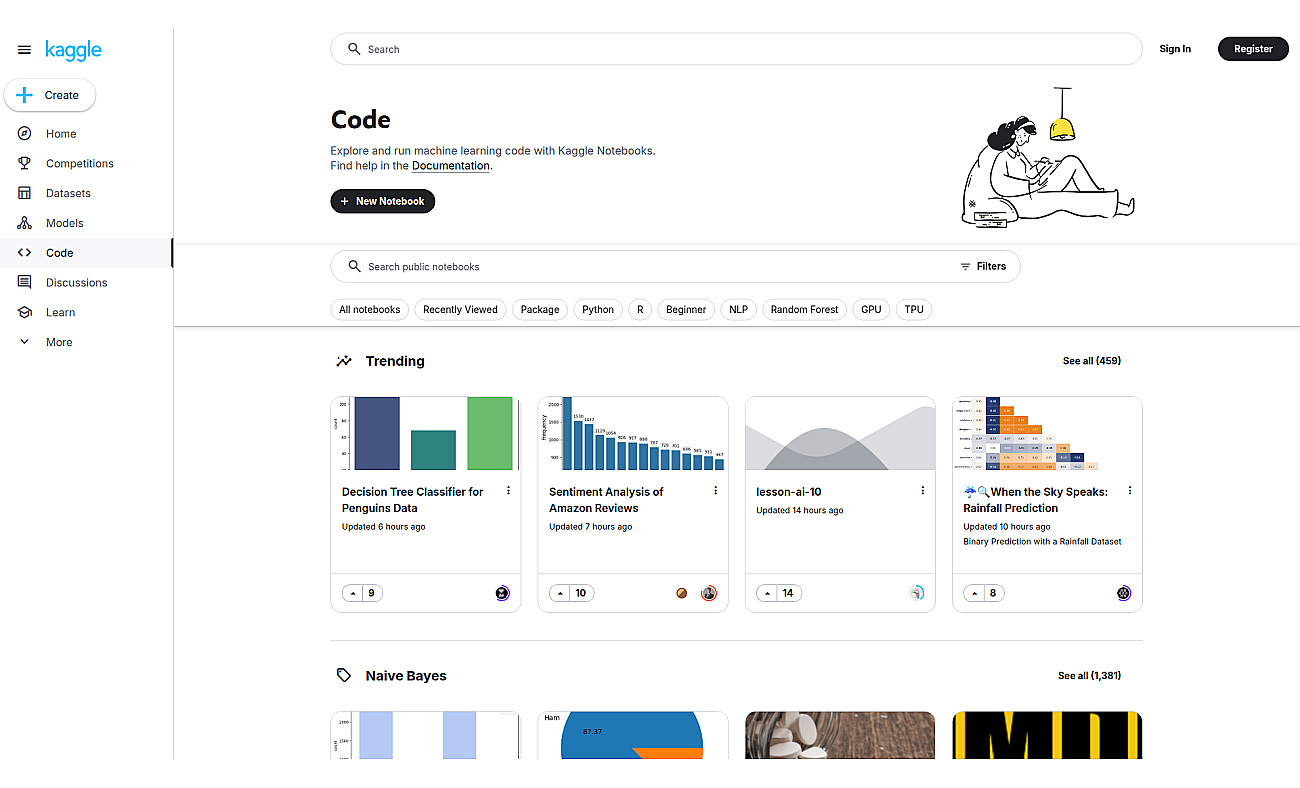 Kaggle Notebooks screenshot