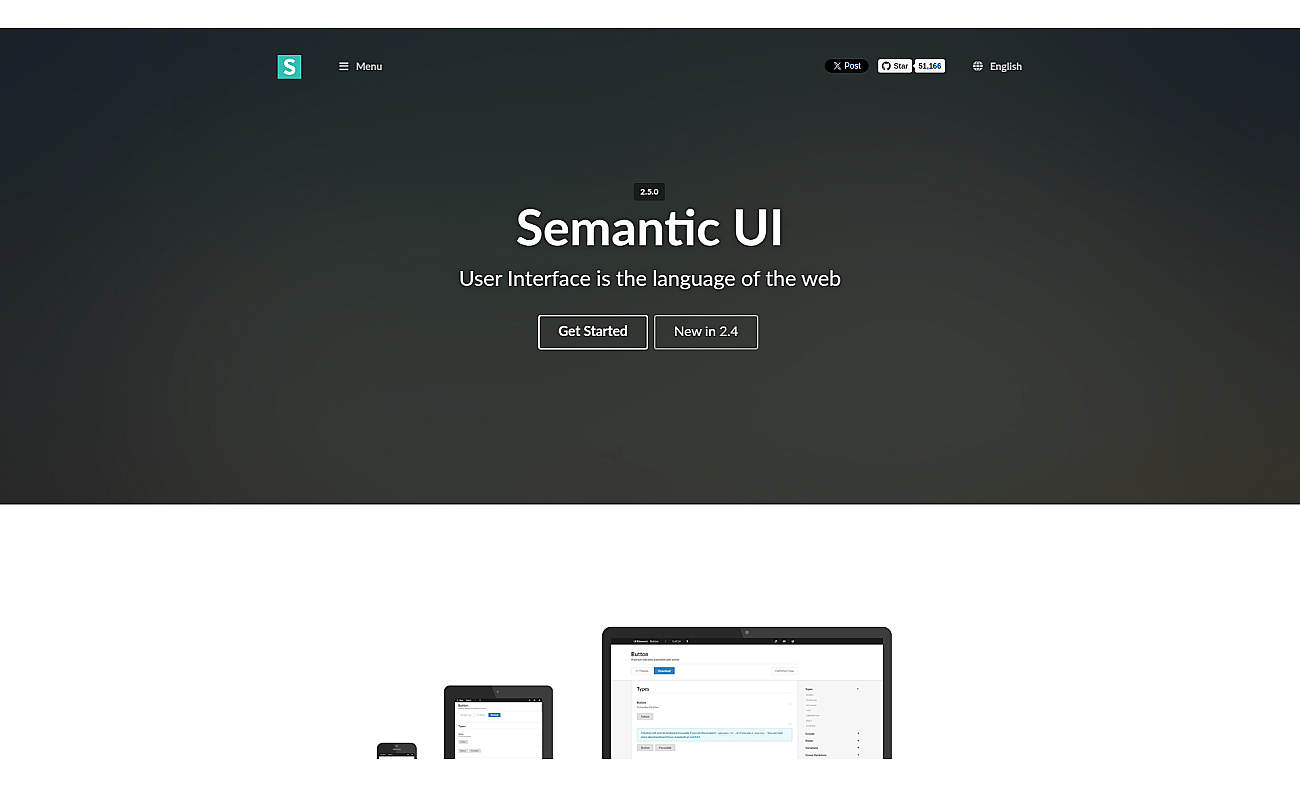 Semantic UI screenshot