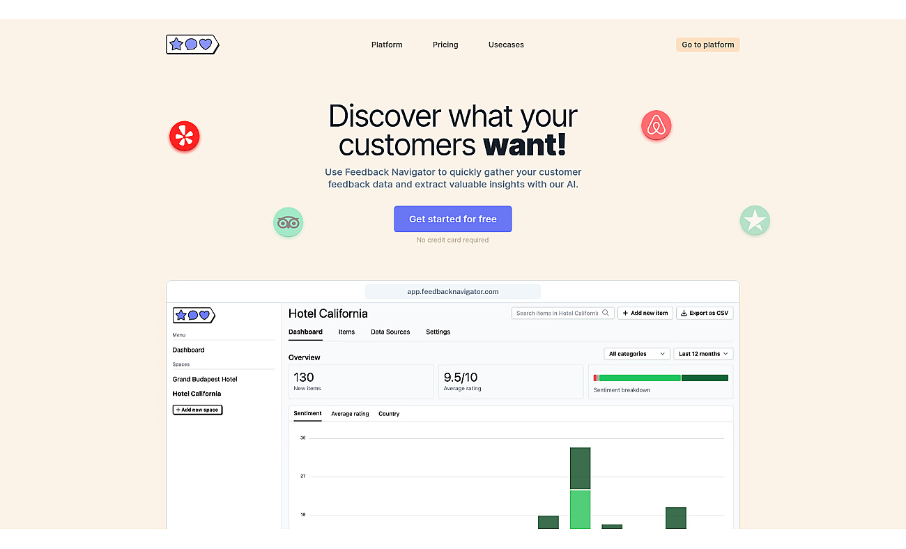Feedback navigator screenshot