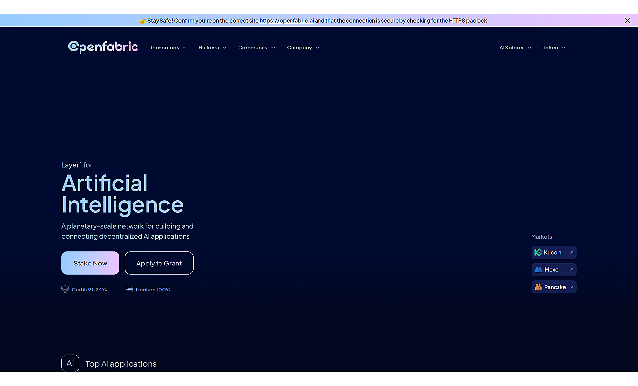 Openfabric AI screenshot