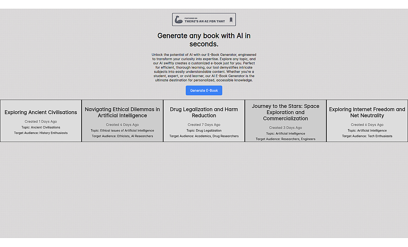 AI E-books screenshot