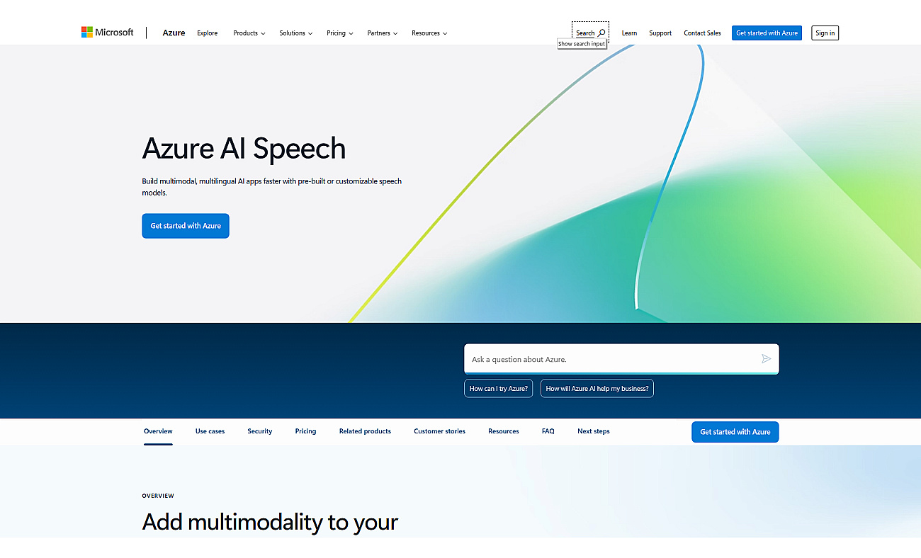 Microsoft Speech screenshot