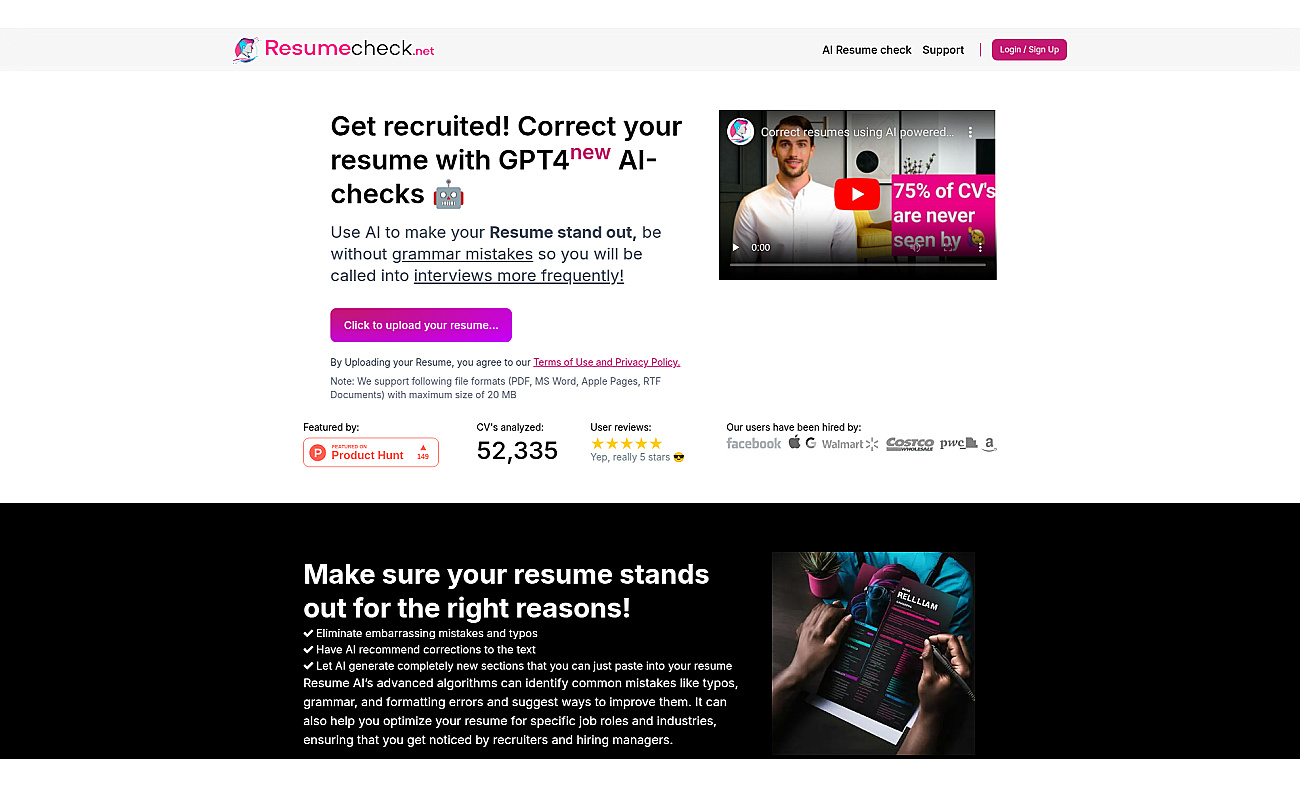 Resumecheck screenshot