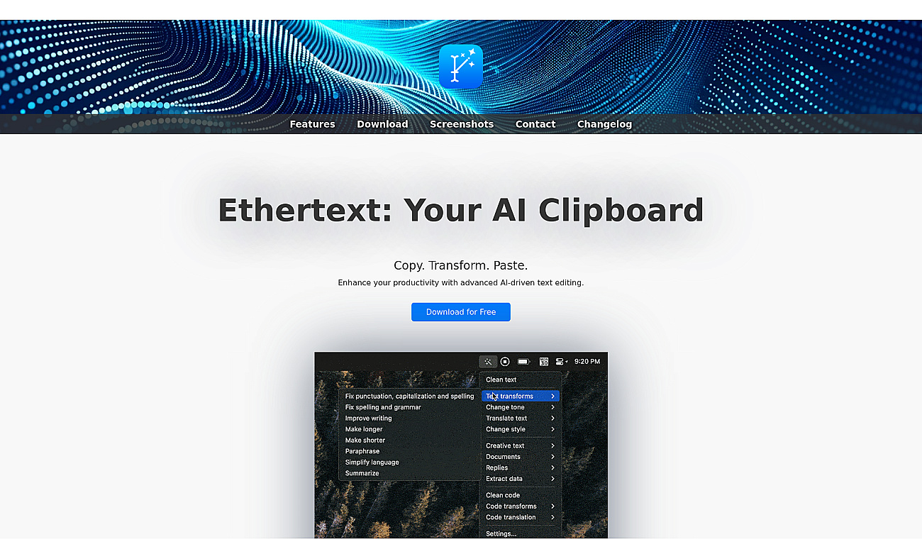 Ethertext screenshot