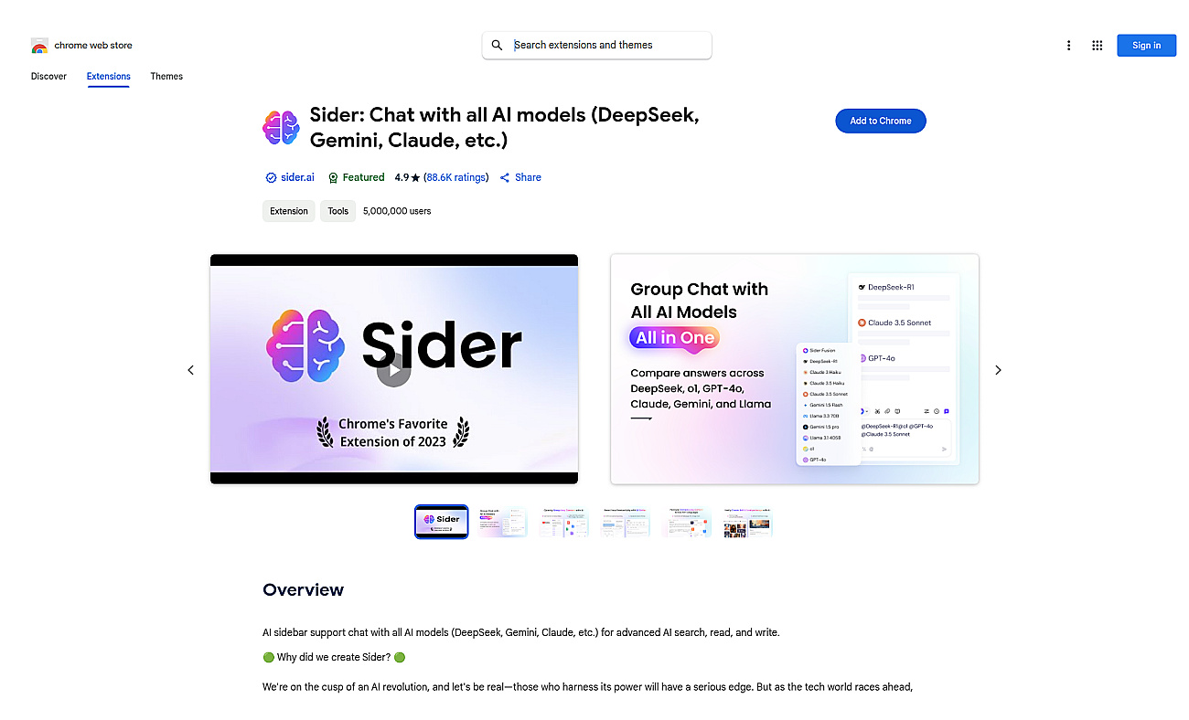 ChatGPT Sidebar Chrome Extension screenshot