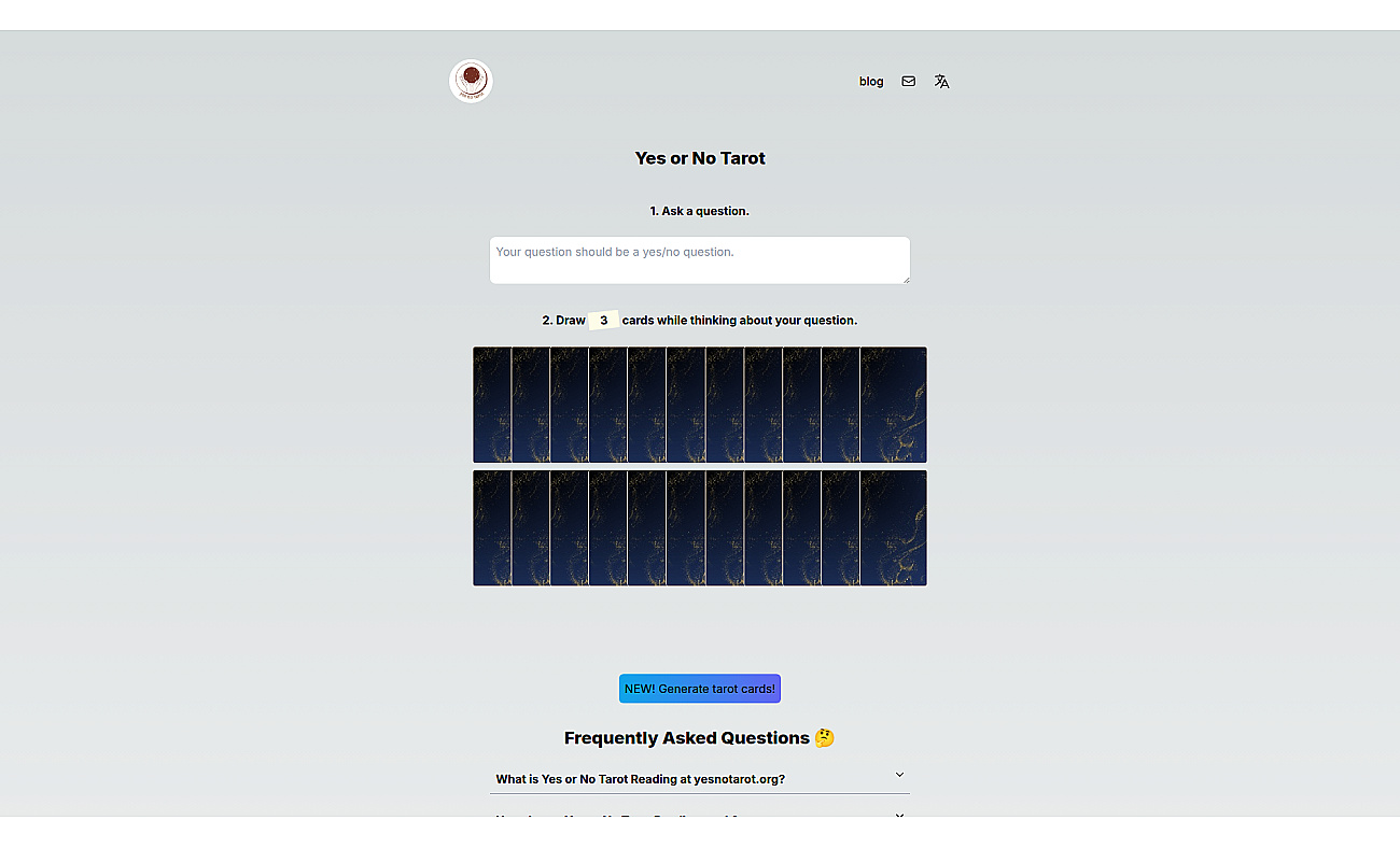 AI yes-or-no tarot screenshot