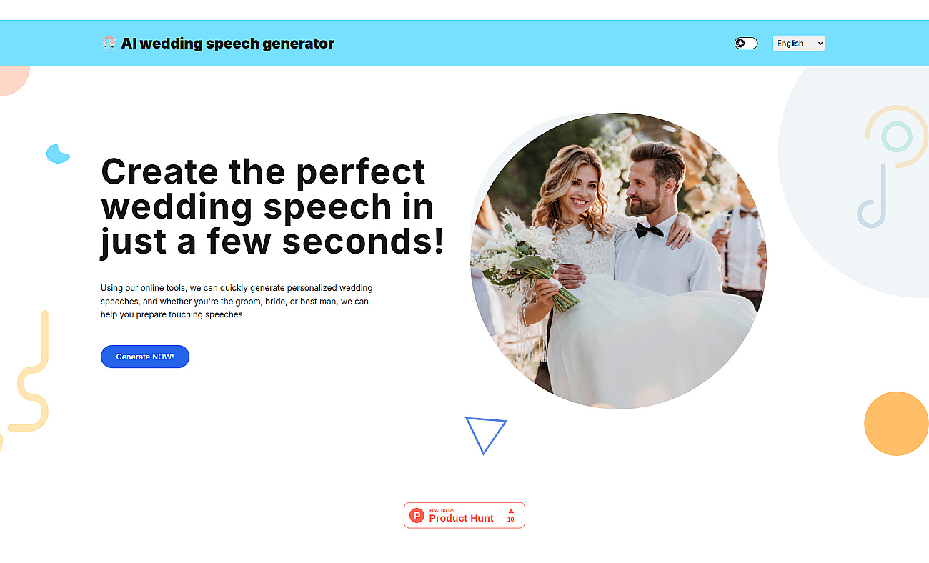 Ai wedding generator screenshot