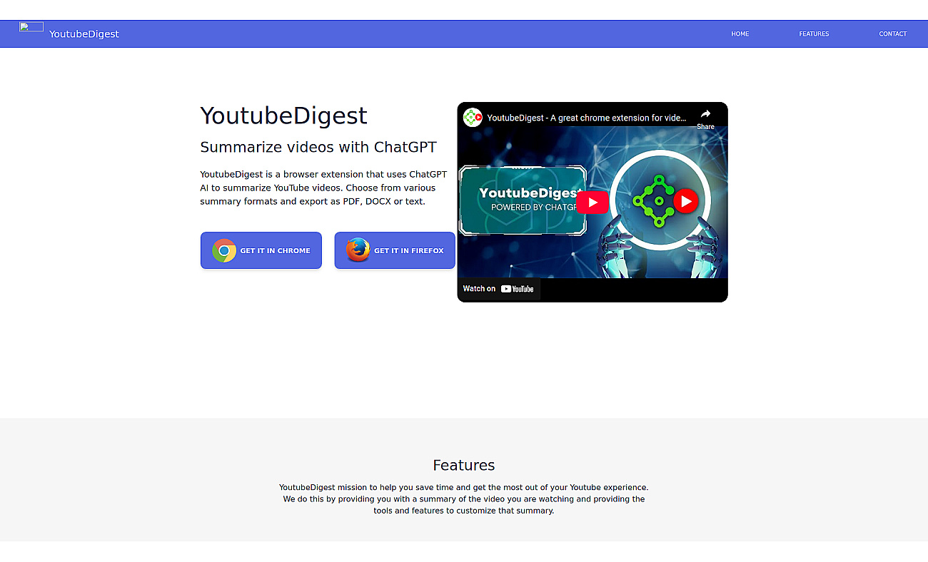 YoutubeDigest screenshot