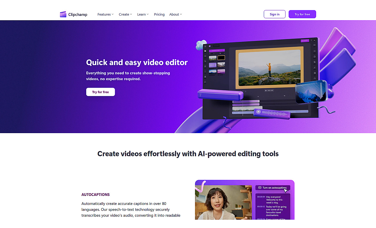 Clipchamp screenshot