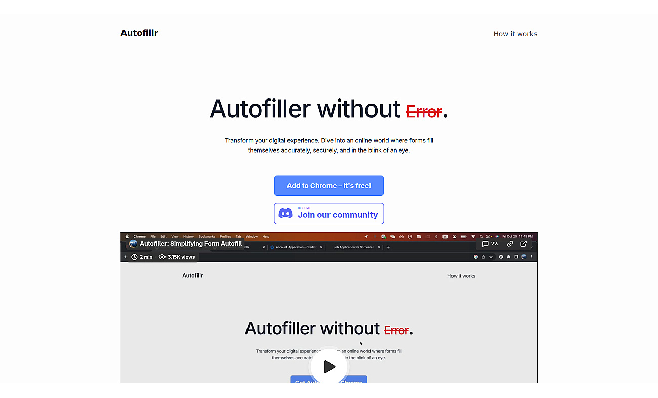 Autofillr screenshot