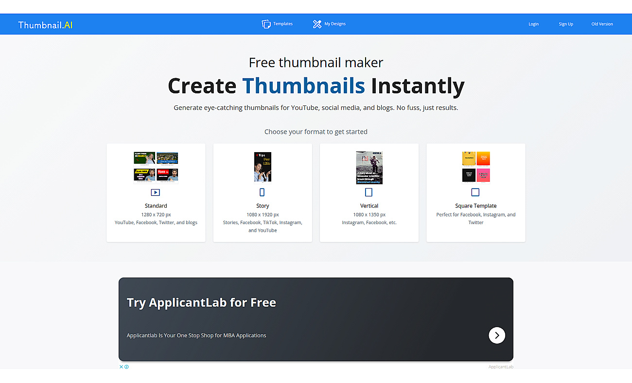 Thumbnails.ai screenshot