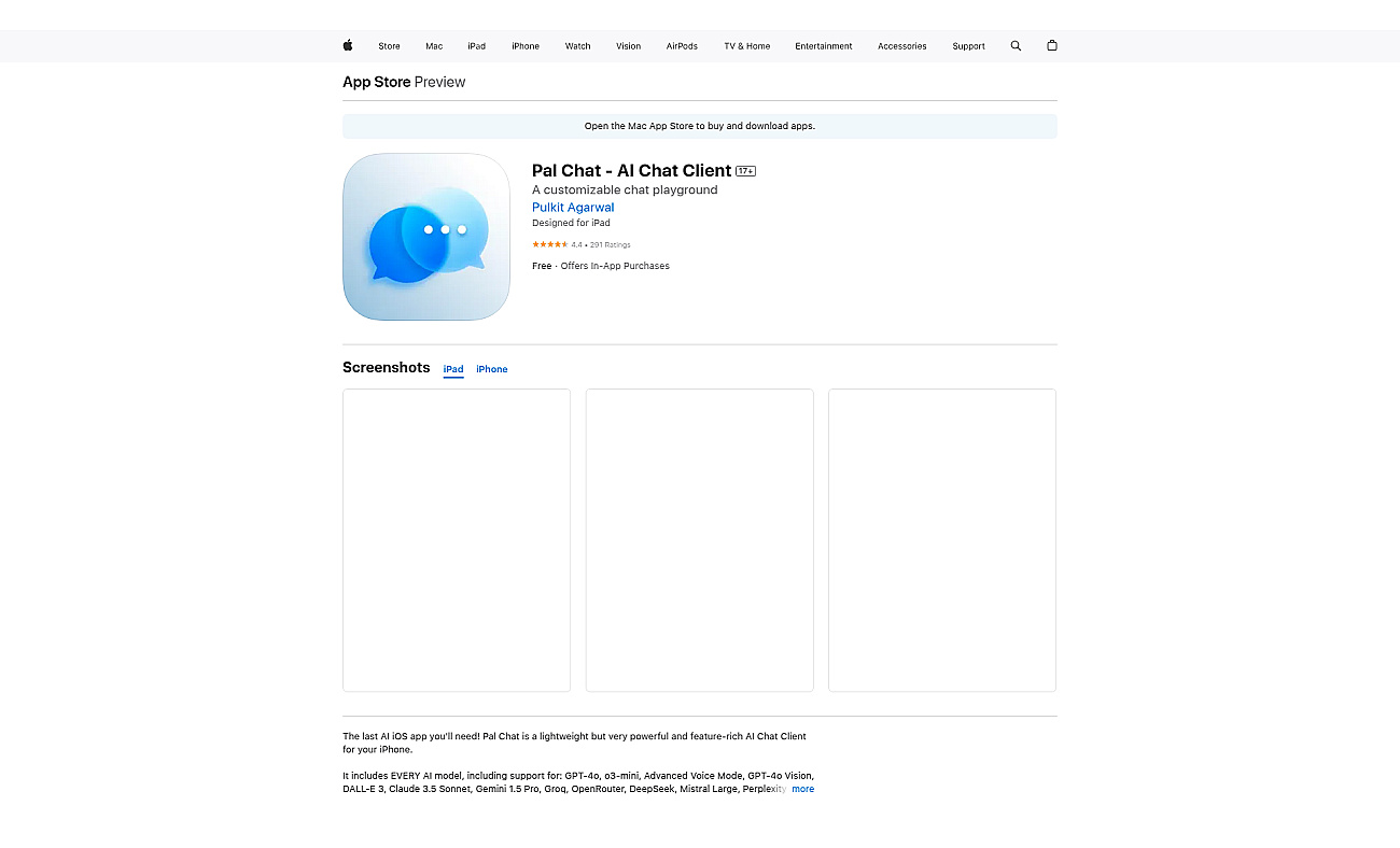 Pal - AI Chat Client screenshot