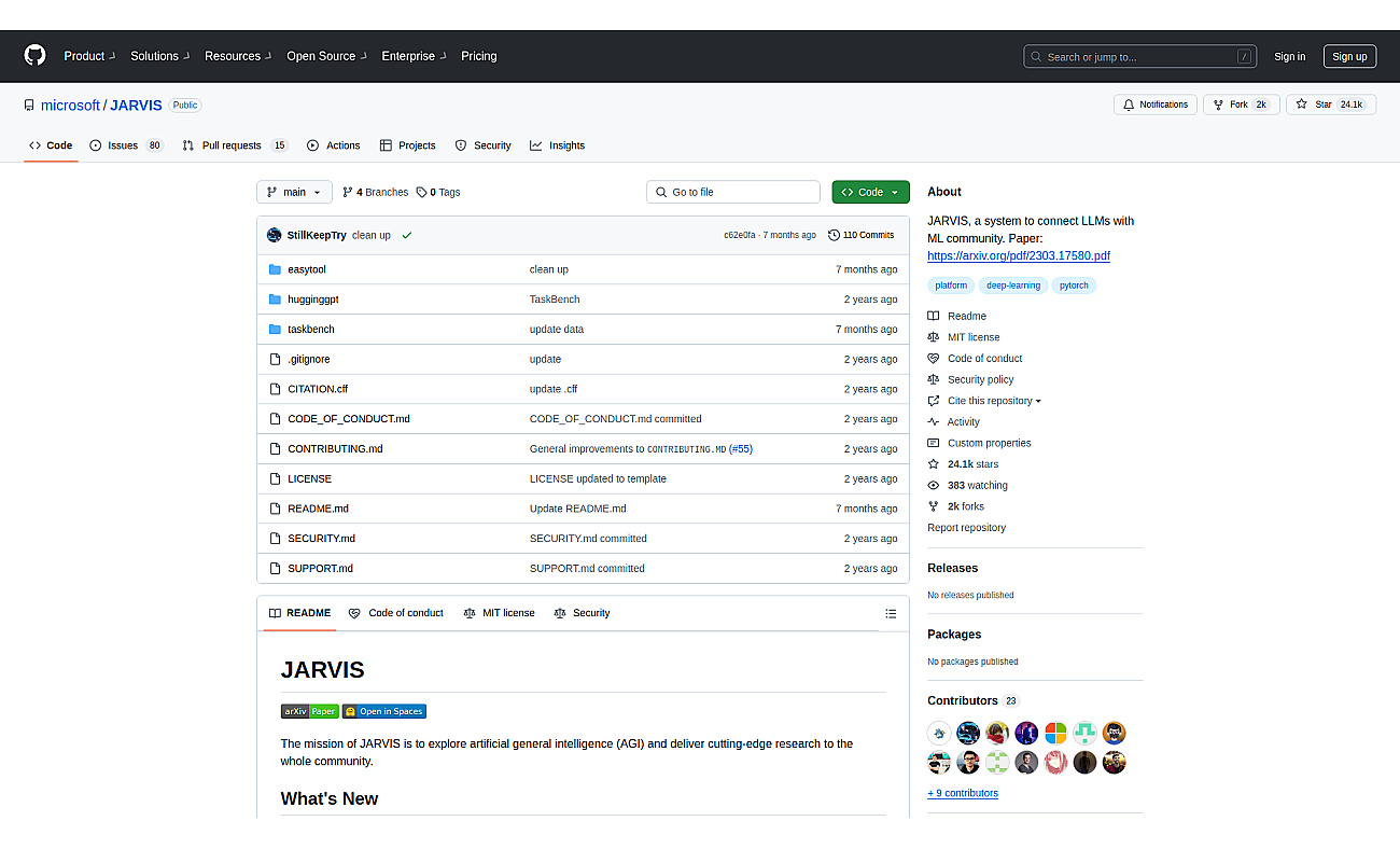 Jarvis/HuggingGPT screenshot