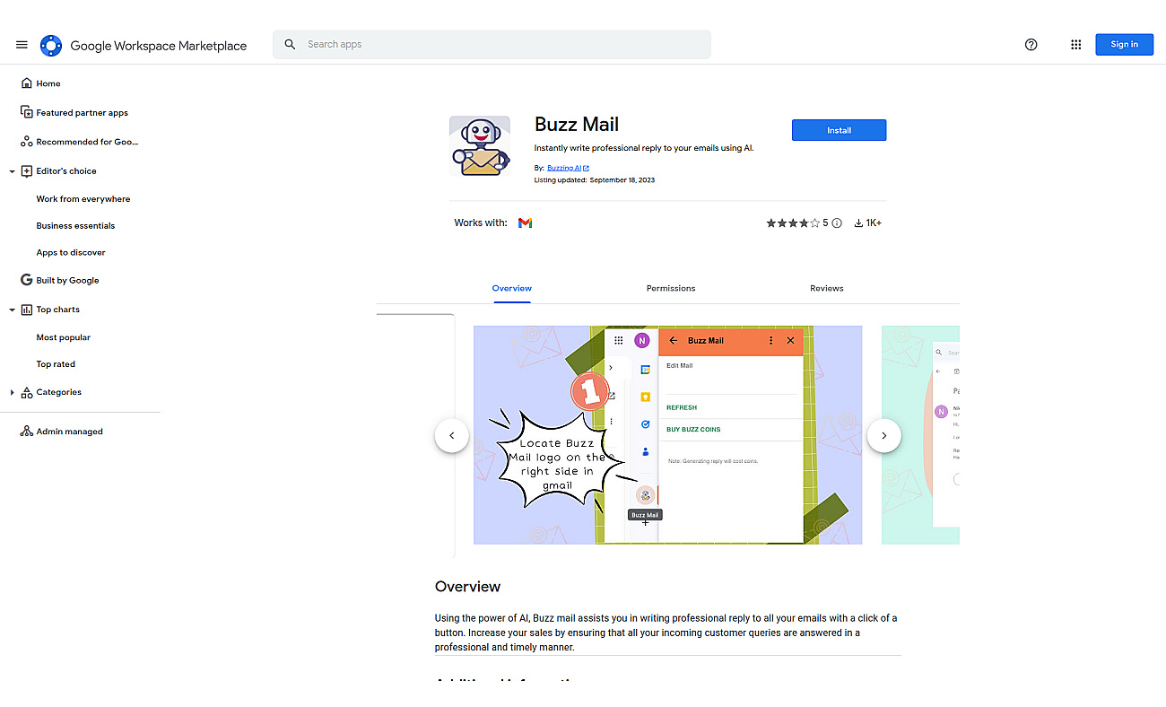 Buzz Mail screenshot