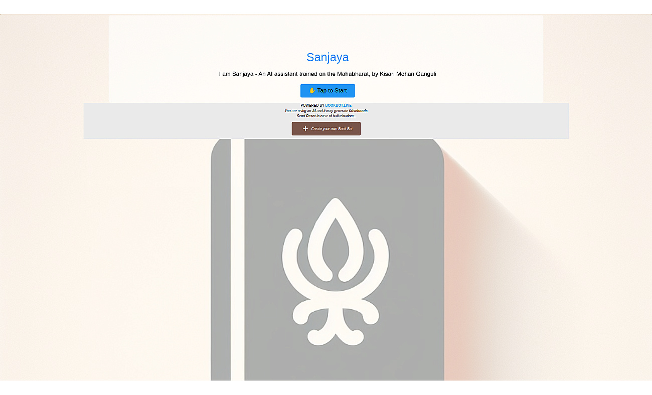 Sanjaya chatbot screenshot
