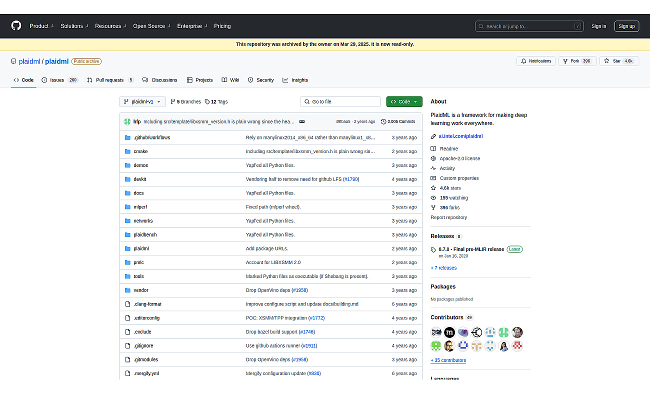 PlaidML screenshot