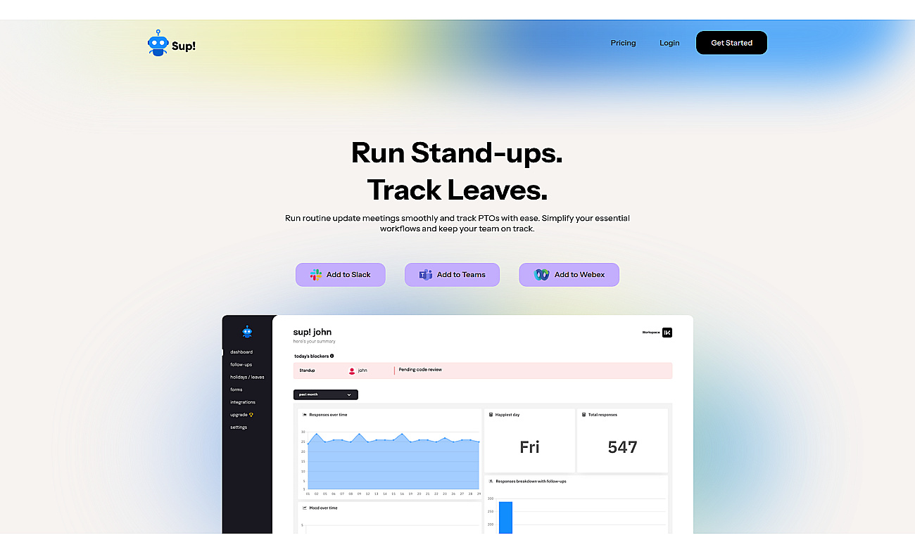 Sup Standup Bot screenshot