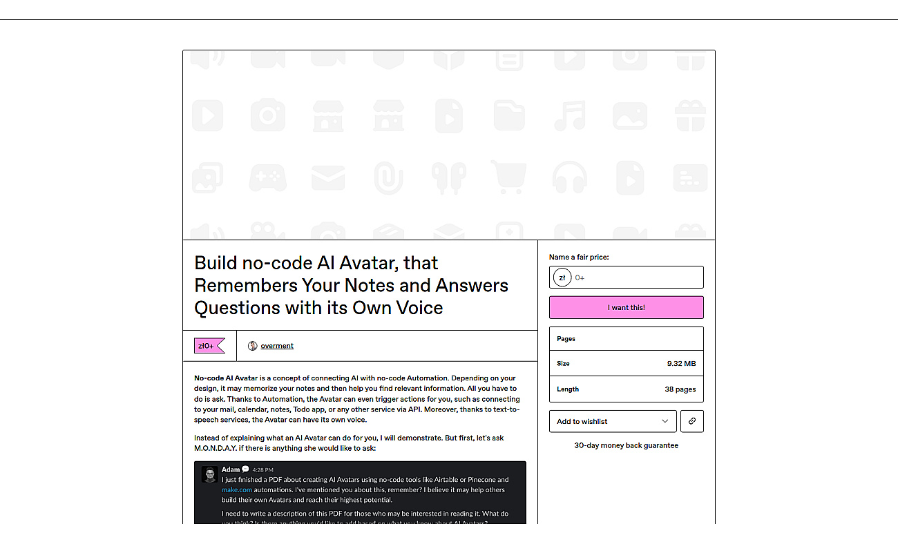 GPT-3 AI Avatar screenshot