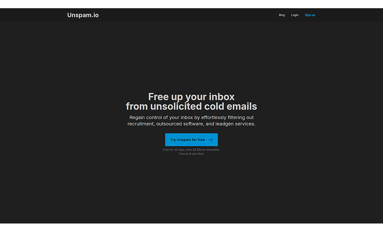 Unspam screenshot
