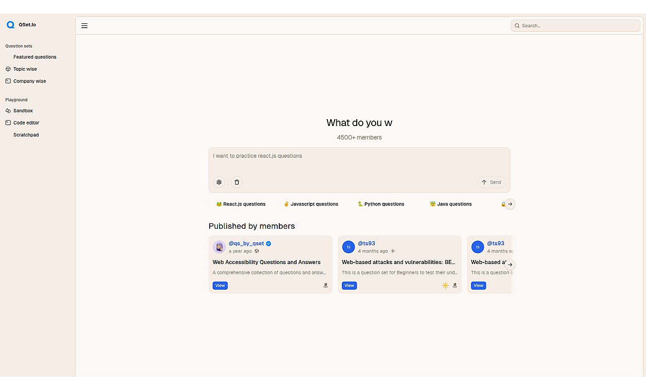 QSet.io screenshot
