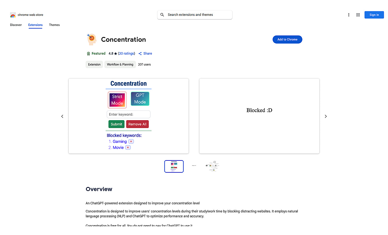 Concentration screenshot